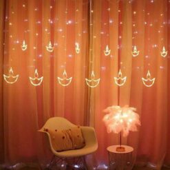 12 Diya Shape Curtain String light Long Size
